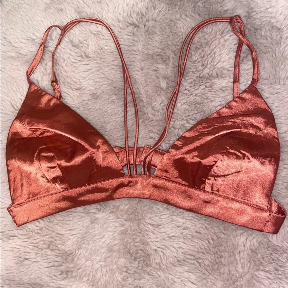 Gorgeous silkiest bronze/blush pink FP bralette